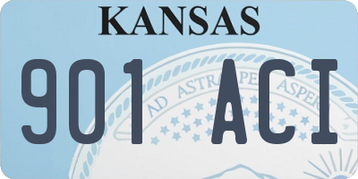 KS license plate 901ACI