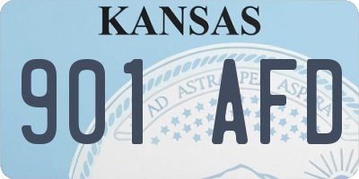 KS license plate 901AFD