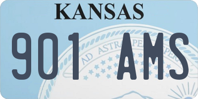 KS license plate 901AMS