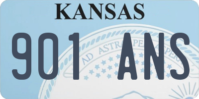 KS license plate 901ANS