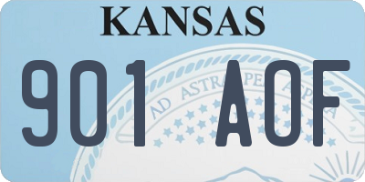 KS license plate 901AOF