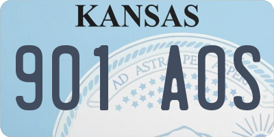 KS license plate 901AOS