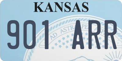 KS license plate 901ARR