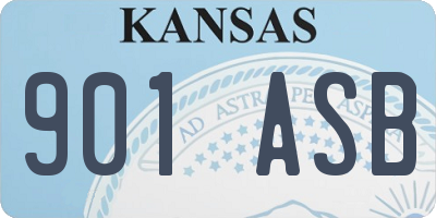 KS license plate 901ASB