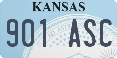 KS license plate 901ASC