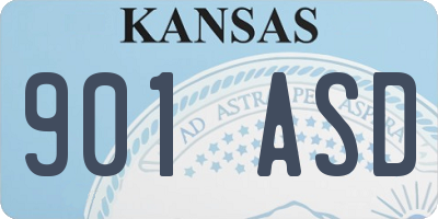 KS license plate 901ASD
