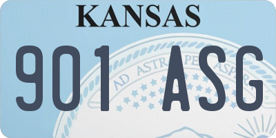 KS license plate 901ASG