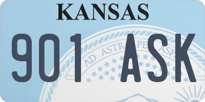 KS license plate 901ASK
