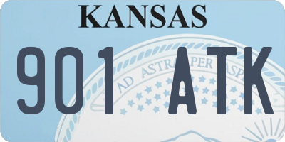 KS license plate 901ATK