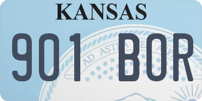 KS license plate 901BOR