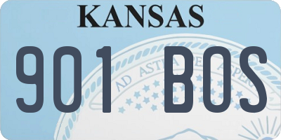 KS license plate 901BOS