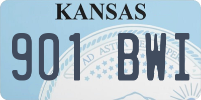 KS license plate 901BWI