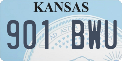 KS license plate 901BWU