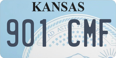 KS license plate 901CMF