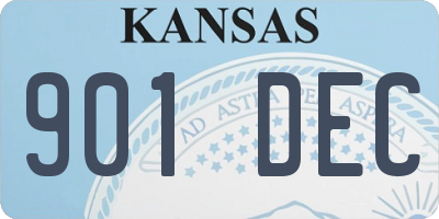 KS license plate 901DEC
