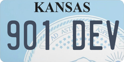 KS license plate 901DEV