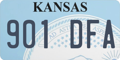 KS license plate 901DFA