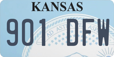 KS license plate 901DFW