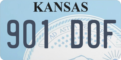 KS license plate 901DOF
