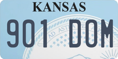 KS license plate 901DOM