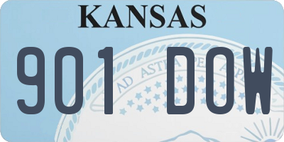 KS license plate 901DOW