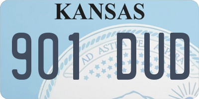 KS license plate 901DUD