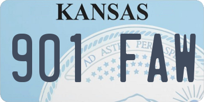 KS license plate 901FAW