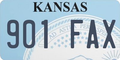 KS license plate 901FAX