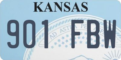 KS license plate 901FBW
