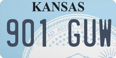 KS license plate 901GUW