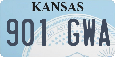 KS license plate 901GWA