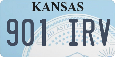 KS license plate 901IRV