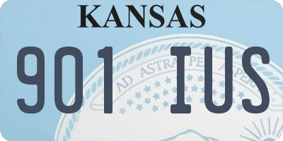 KS license plate 901IUS