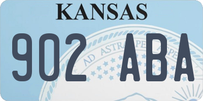 KS license plate 902ABA