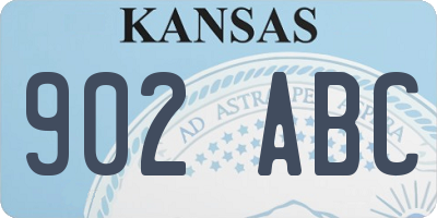 KS license plate 902ABC