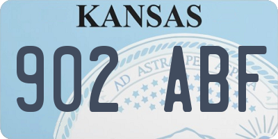 KS license plate 902ABF