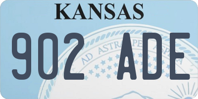 KS license plate 902ADE