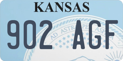 KS license plate 902AGF
