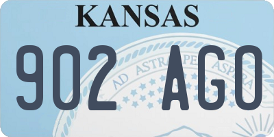 KS license plate 902AGO