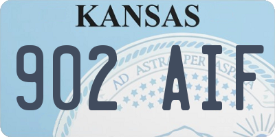 KS license plate 902AIF