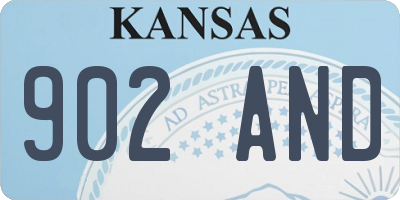 KS license plate 902AND