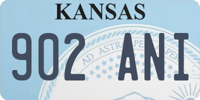 KS license plate 902ANI