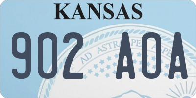 KS license plate 902AOA