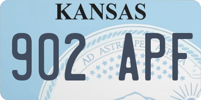 KS license plate 902APF