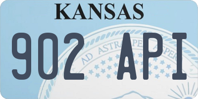 KS license plate 902API
