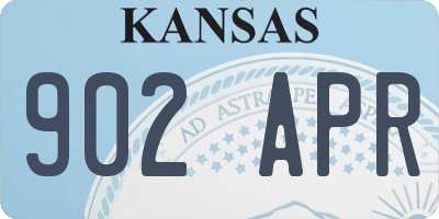 KS license plate 902APR