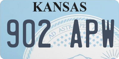 KS license plate 902APW