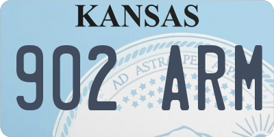 KS license plate 902ARM