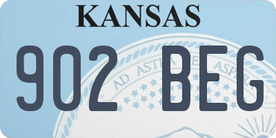 KS license plate 902BEG
