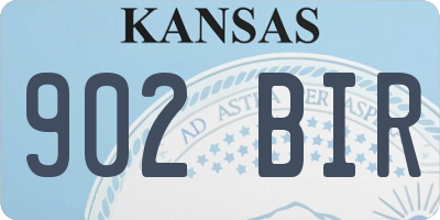 KS license plate 902BIR